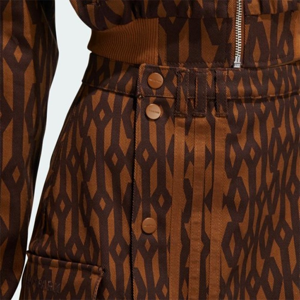 RARE NWT IVY PARK x Adidas Monogram Cargo Mini Skirt Brown Tan Size 1X - Picture 5 of 13